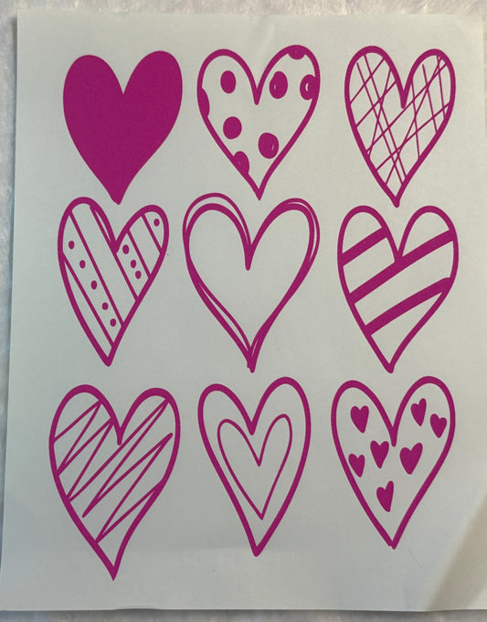 Doodle Pink Hearts